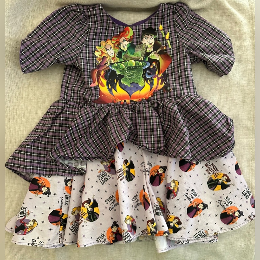 halloween puffy hocus pocus toddler dress